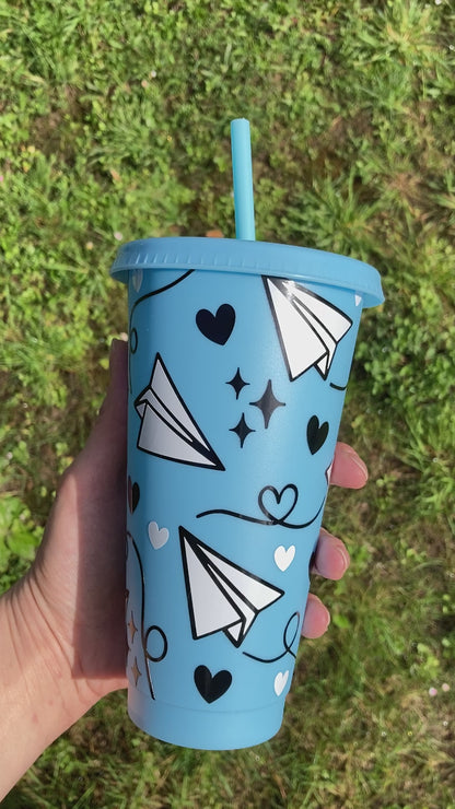 1989 paper planes inspired - baby blue cup