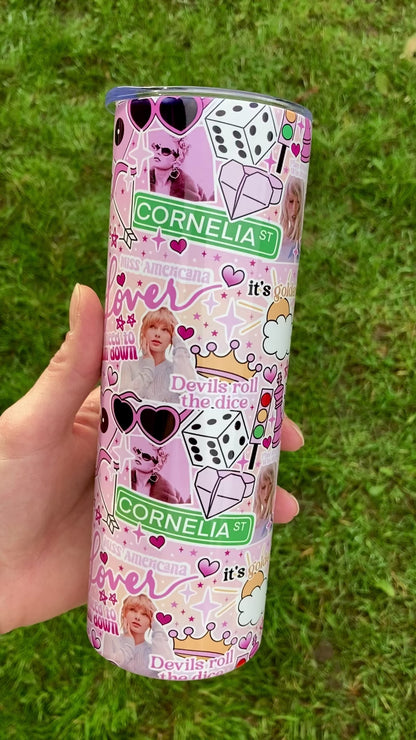 TS Lover lyrics inspired skinny tumbler