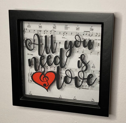 All you need is love - floating paper cut