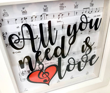 All you need is love - floating paper cut