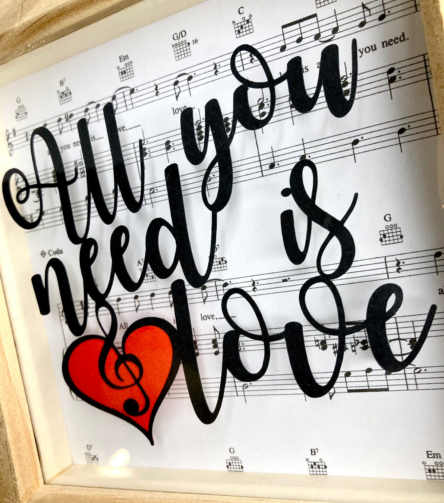 All you need is love - floating paper cut