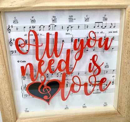 All you need is love - floating paper cut