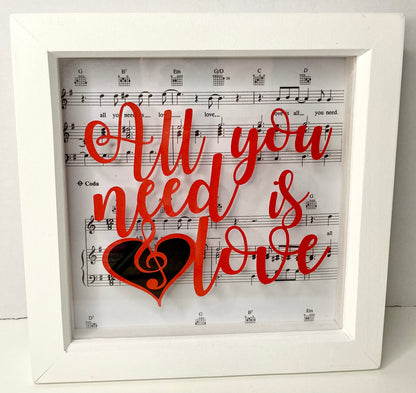 All you need is love - floating paper cut