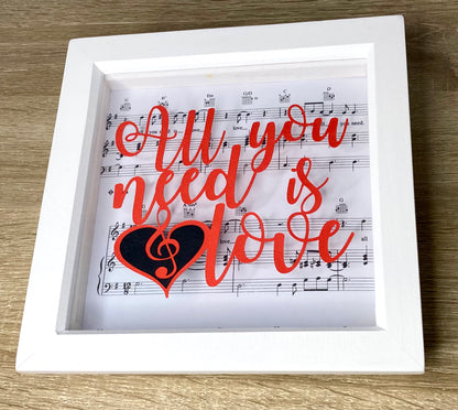 All you need is love - floating paper cut