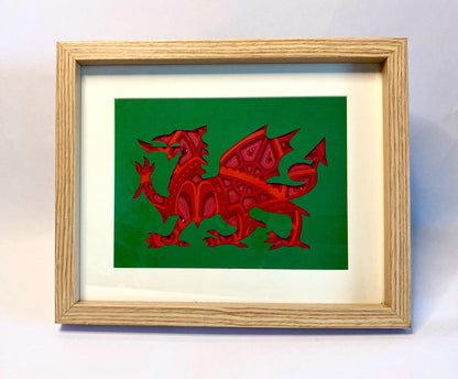 Welsh dragon multi layer mandala in frame