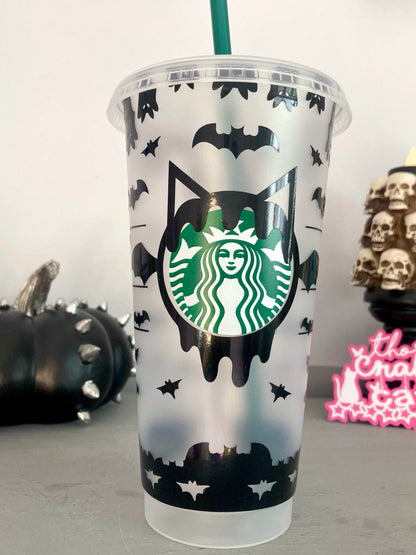 Starbucks custom cold cup with bats design