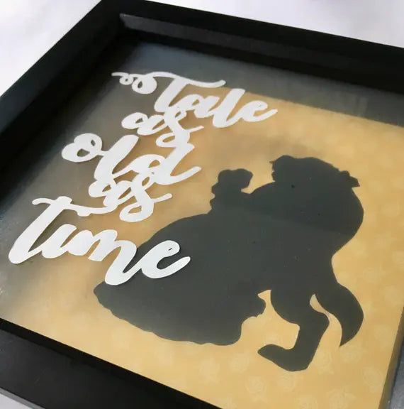 Tale as Old as Time - Floating paper cut