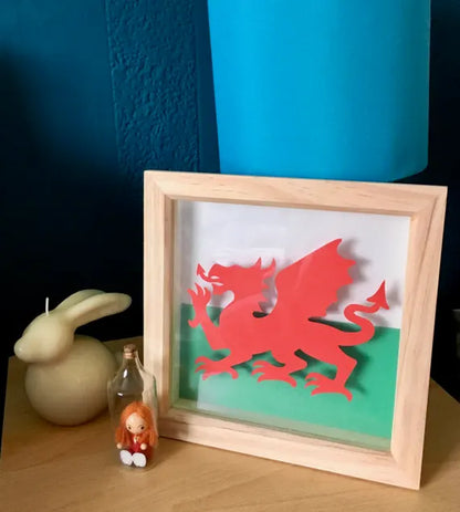 Welsh dragon floating paper cut