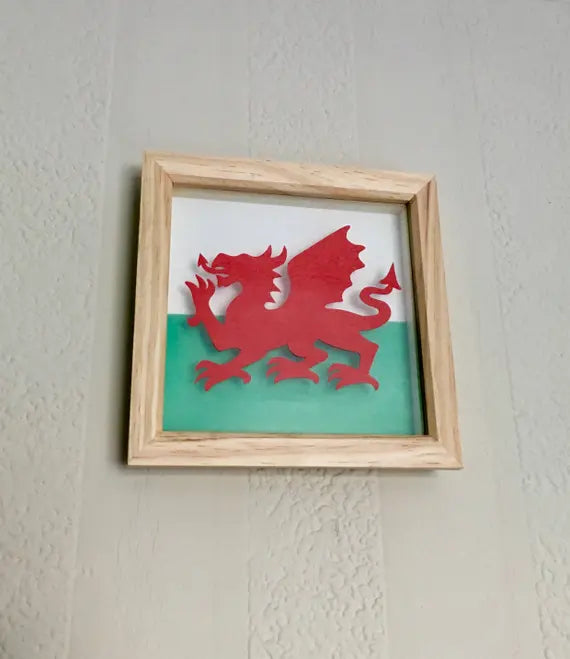 Welsh dragon floating paper cut