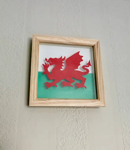 Welsh dragon floating paper cut