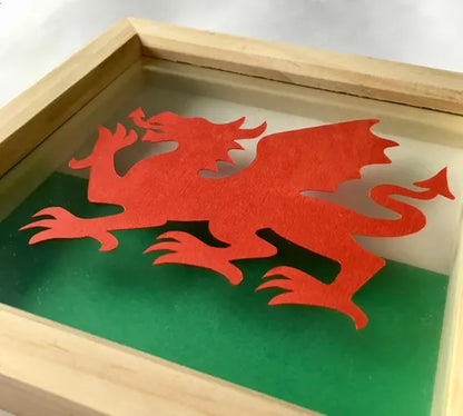 Welsh dragon floating paper cut