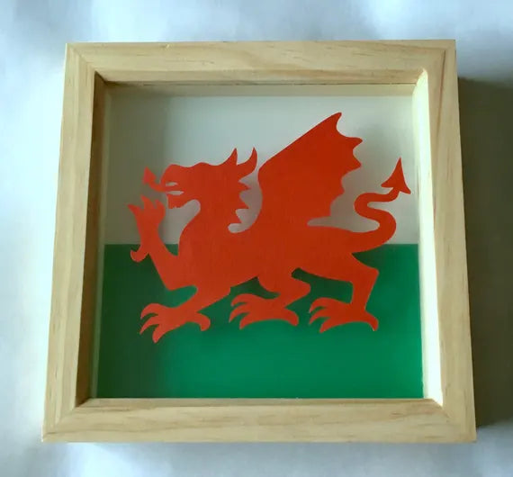 Welsh dragon floating paper cut