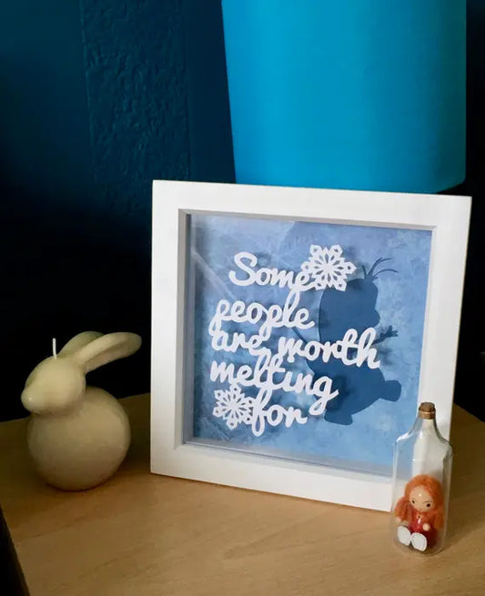 Some People are Worth Melting For - Floating paper cut