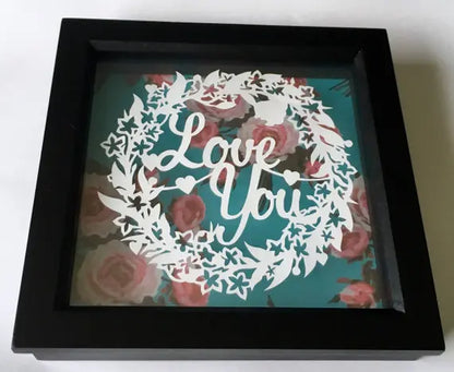 Love You - Floating paper cut