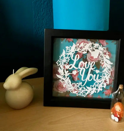 Love You - Floating paper cut