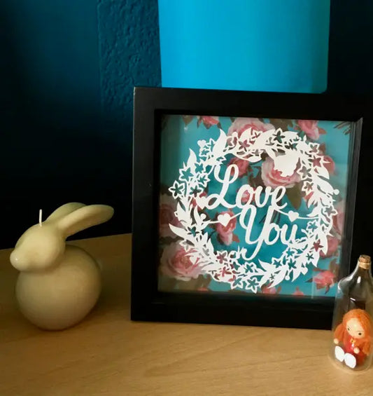 Love You - Floating paper cut