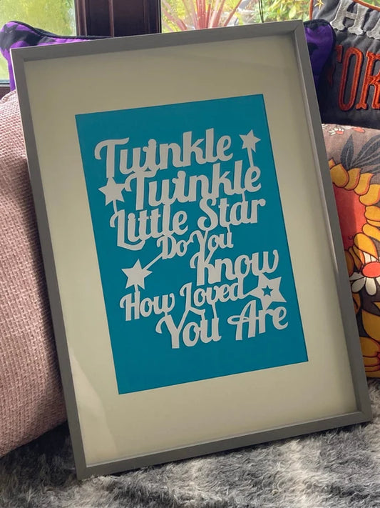 Twinkle Twinkle Little star - A4 papercut in frame