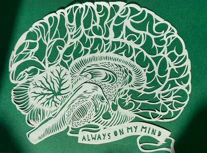 Anatomical brain - Always on my mind - A4 paper cut
