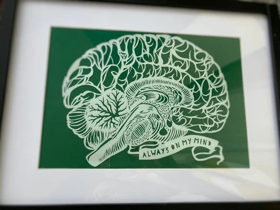 Anatomical brain - Always on my mind - A4 paper cut