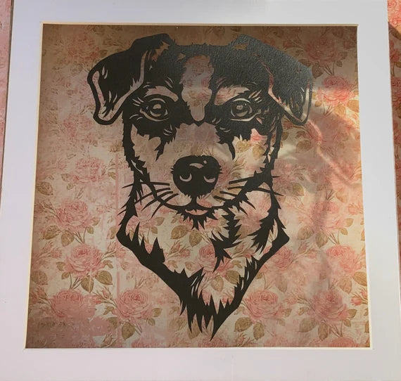 Jack Russell - floating papercut