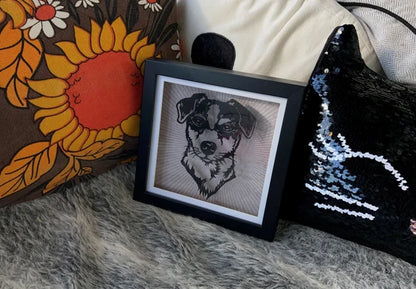 Jack Russell - floating papercut