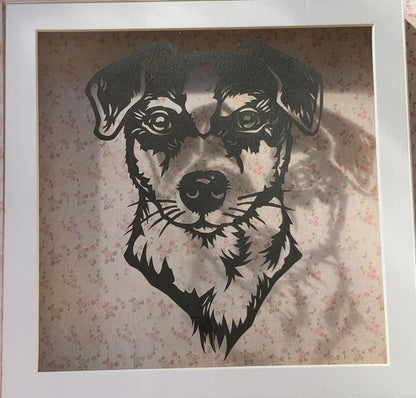 Jack Russell - floating papercut