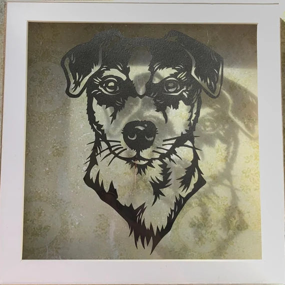 Jack Russell - floating papercut
