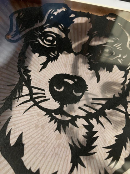 Jack Russell - floating papercut